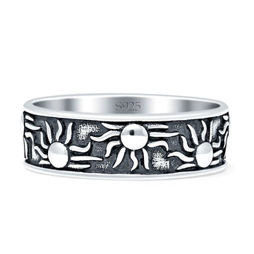Sun Ring Oxidized Band 925 Sterling Silver Wholesale